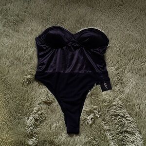 SHEIN Black Satin Bodysuit